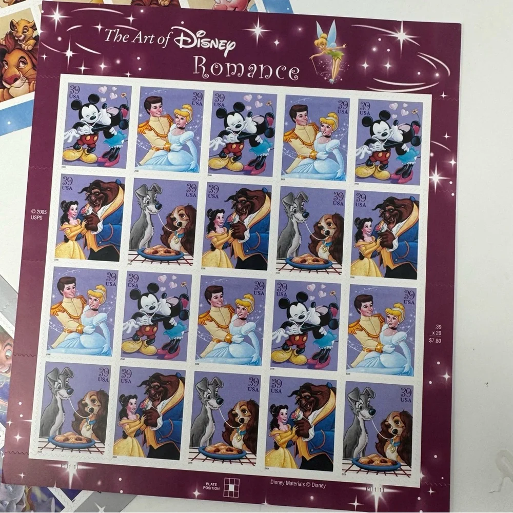 The Art of Disney vintage compete set of US Postage Stamps total of 100 stamps